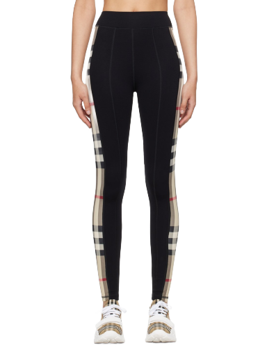 Легінси Burberry Check Panel Leggings чорний | 8072124