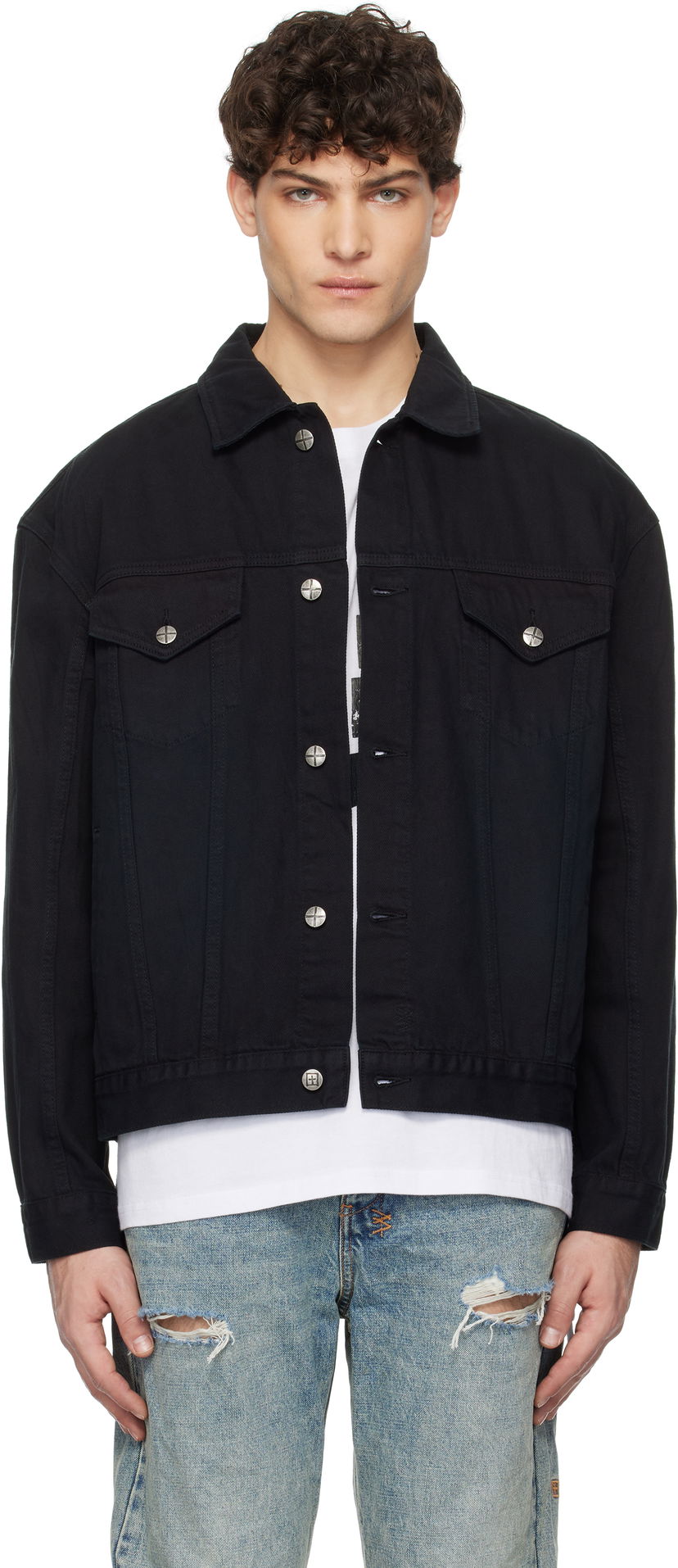 Куртка Ksubi Oh G Replica Eagle Denim Jacket чорний | MPS25JK004