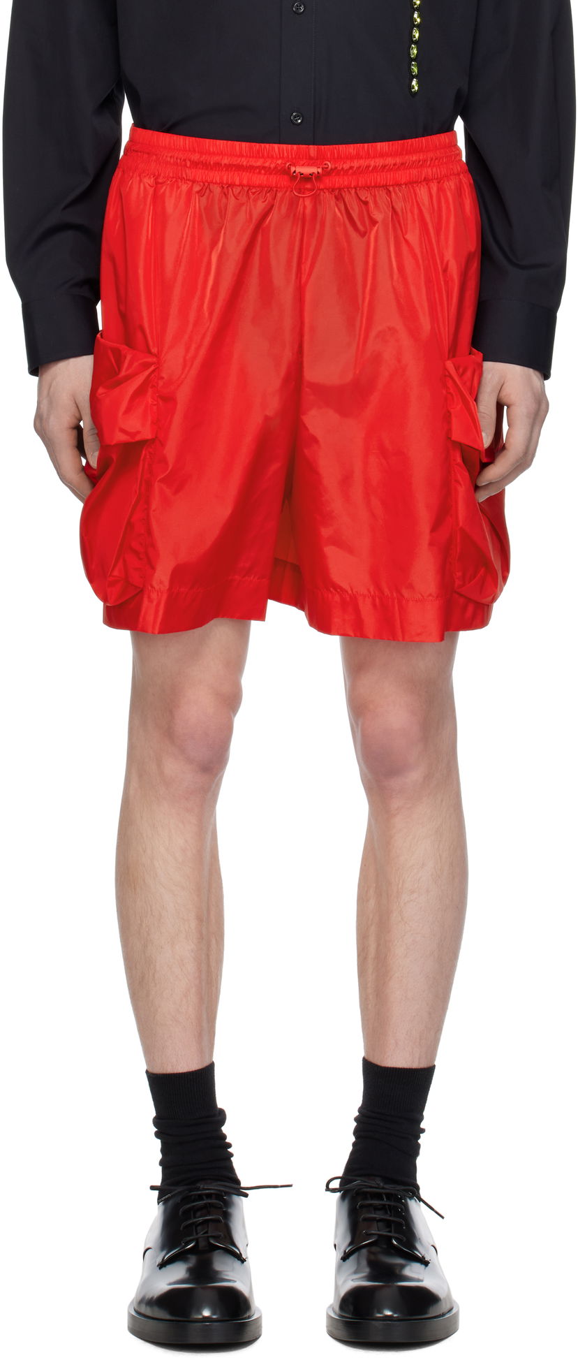 Шорти Simone Rocha Simone Rocha Cargo Flap Pocket Drawstring Shorts Червоний | 4135 1067