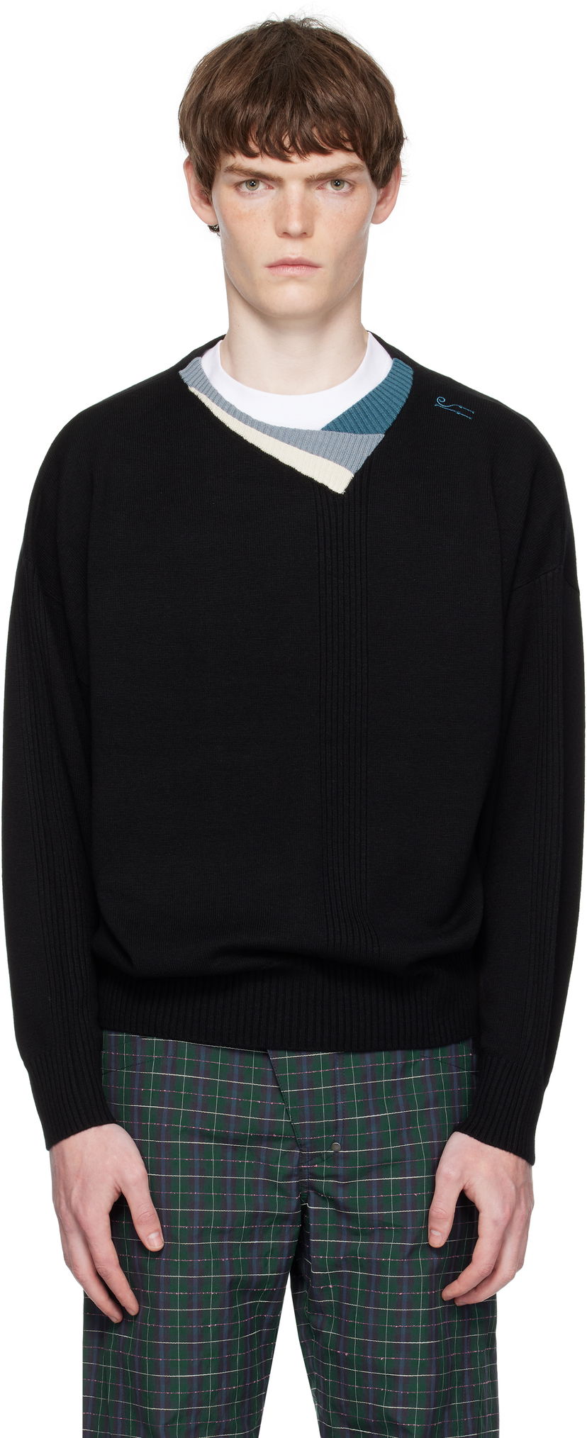 Cветр KIKO KOSTADINOV Kiko Kostadinov Vig Multi Collar Sweater чорний | KKAW25KN04-98