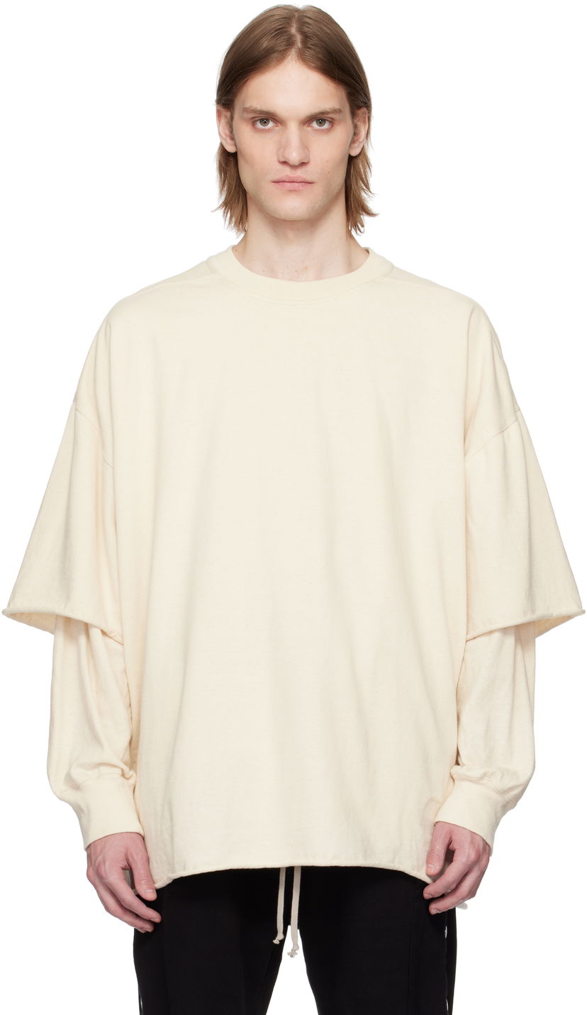 Світшоти Rick Owens Rick Owens DRKSHDW Tommy Hustler Double Sleeve T-Shirt бежевий | DU01E3266 RIGRNN