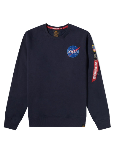 Cветр Alpha Industries NASA Patch Crew темно-синій | 178307-07