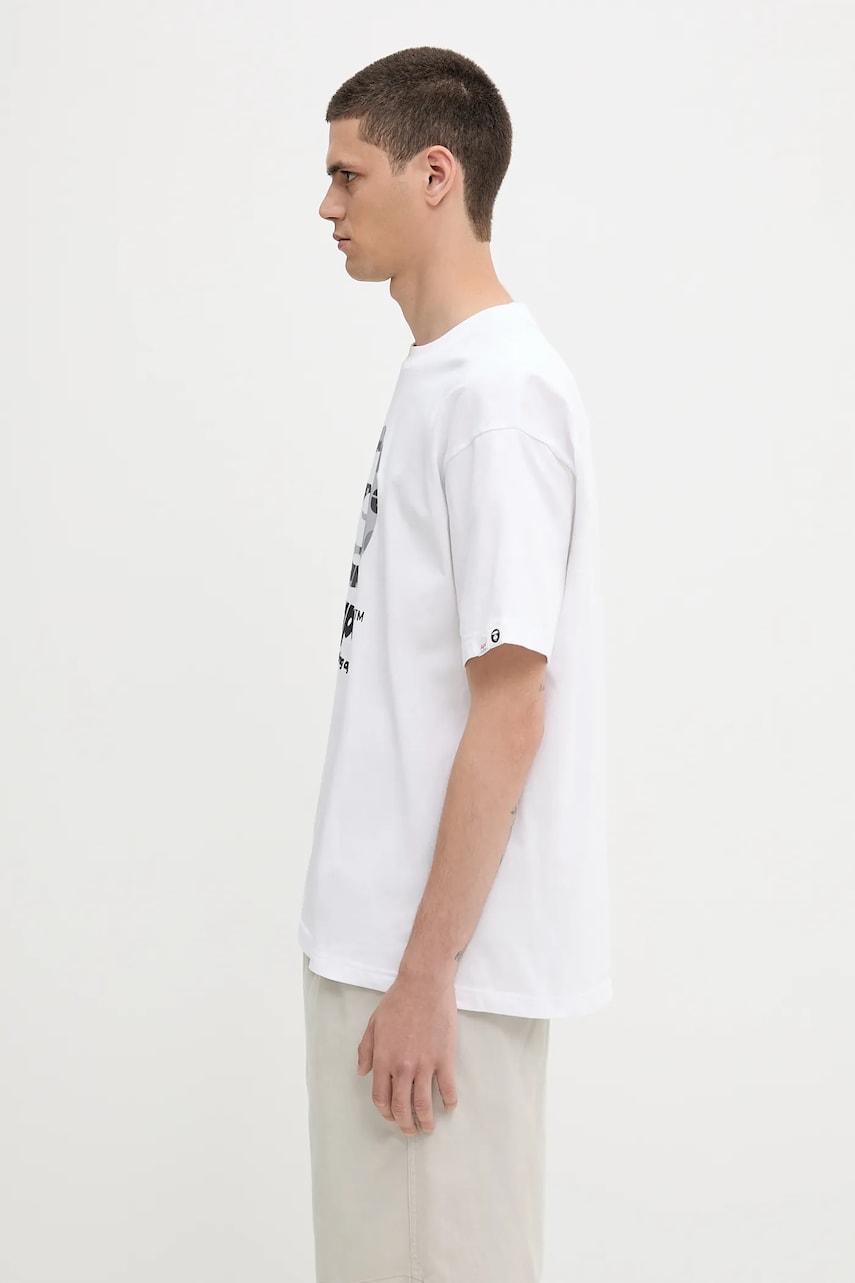 Футболка AAPE by A Bathing Ape AAPE Basic Print T-Shirt білий | AAPTEM1639XXO, 1