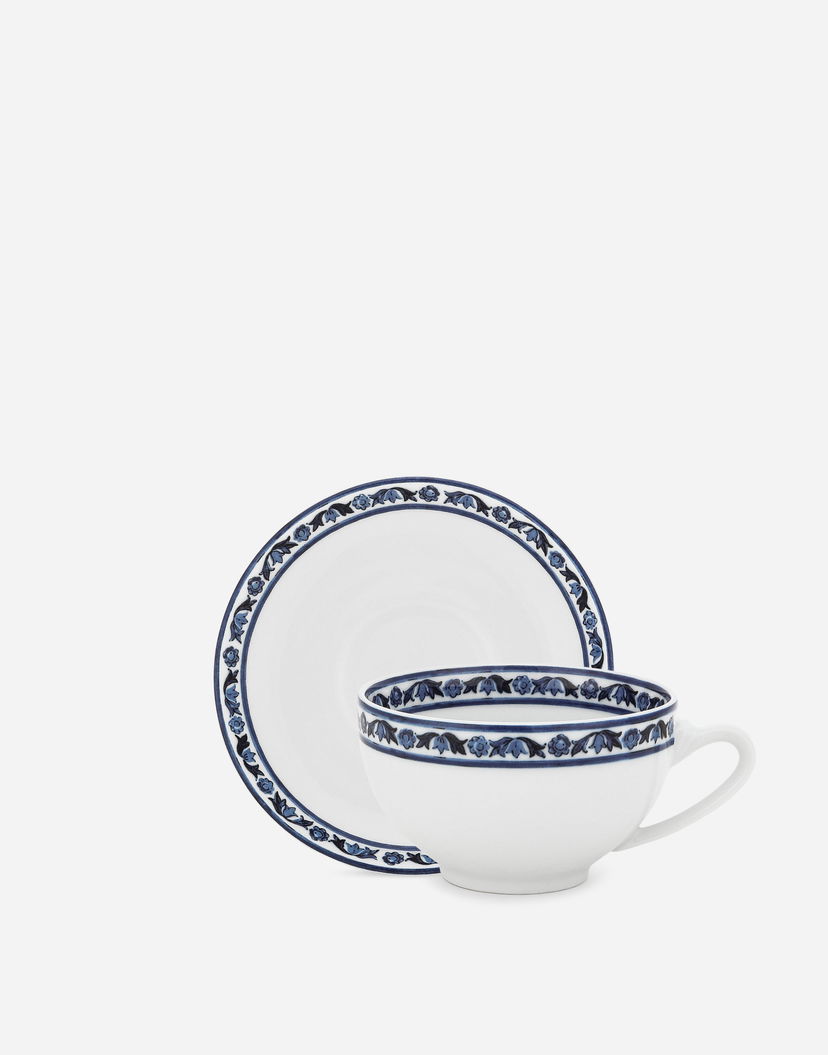 Домашній декор Dolce & Gabbana Porcelain Teacup And Saucer Set білий | TC0S13TCALIUB028