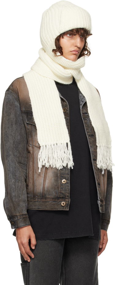 Шарф We11done We11done Chunky Knit Beanie and Scarf Set білий | WD-KH3-24-642-U-IV, 3