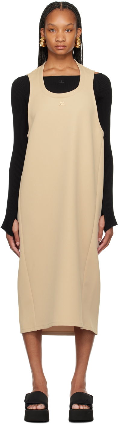 плаття Courrèges Courrèges Holistic Midi Dress бежевий | 124CRO367PL0007