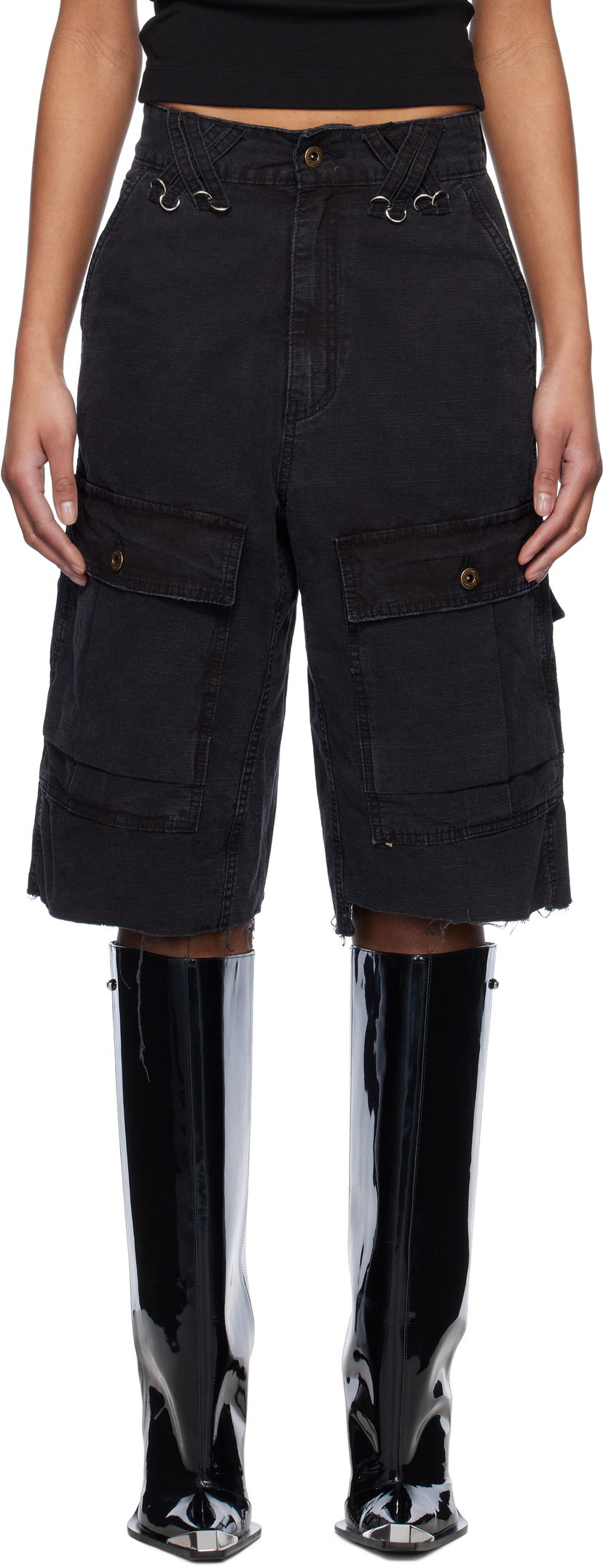 Шорти We11done We11done Military Vintage Shorts чорний | WD-PT0-25-235-W-BK