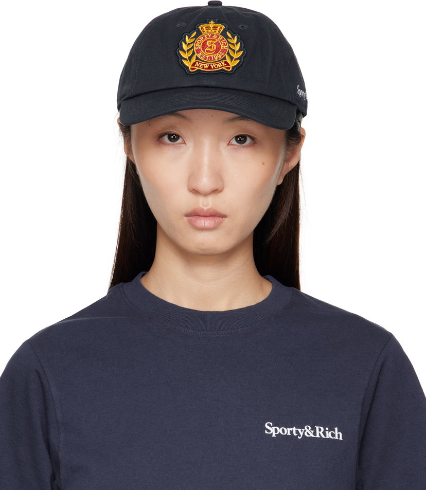 Кепка Sporty & Rich Sporty & Rich 'NY' Crest Cap темно-синій | AC040602234BL106
