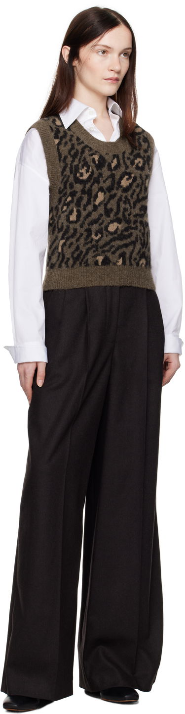 Cветр A.P.C. Léana Knitted Leopard Print Vest Зелений | WPAAO-F22325, 3