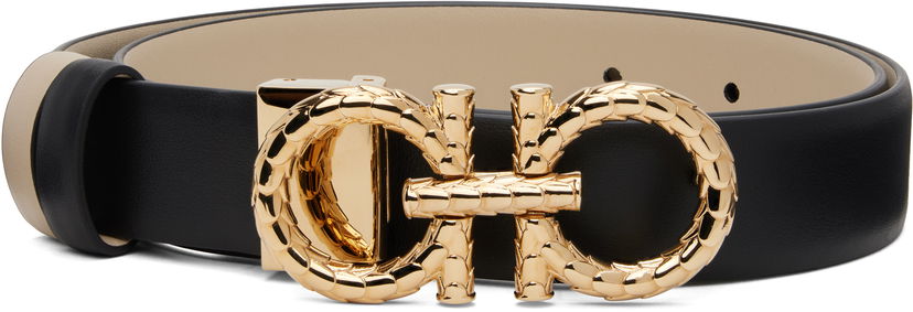 Ремені FERRAGAMO Salvatore Ferragamo Gancini Reversible Belt чорний | 780425