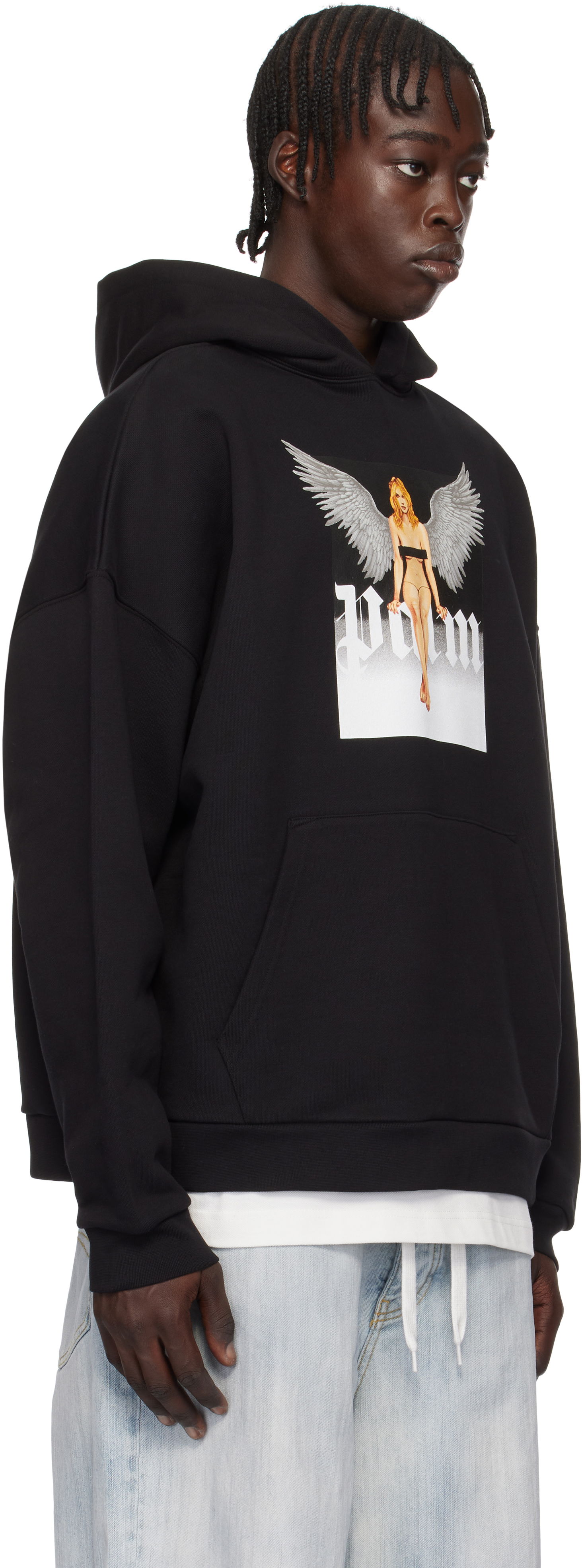 Світшоти Palm Angels Pin Up Print Hoodie чорний | PMBB155S25FLE0031003, 1