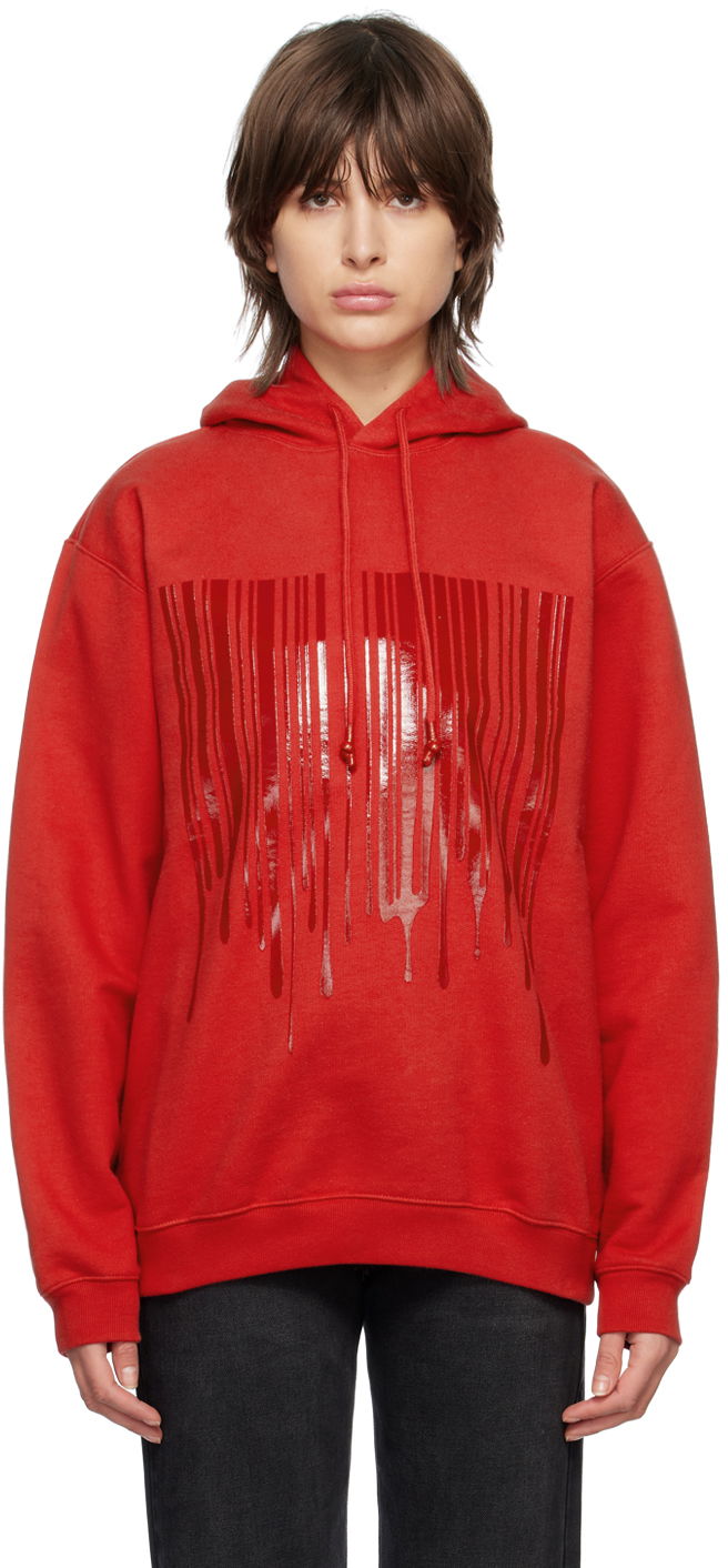 Світшоти VETEMENTS Dripping Barcode Graphic Hoodie Червоний | VL16HD440R