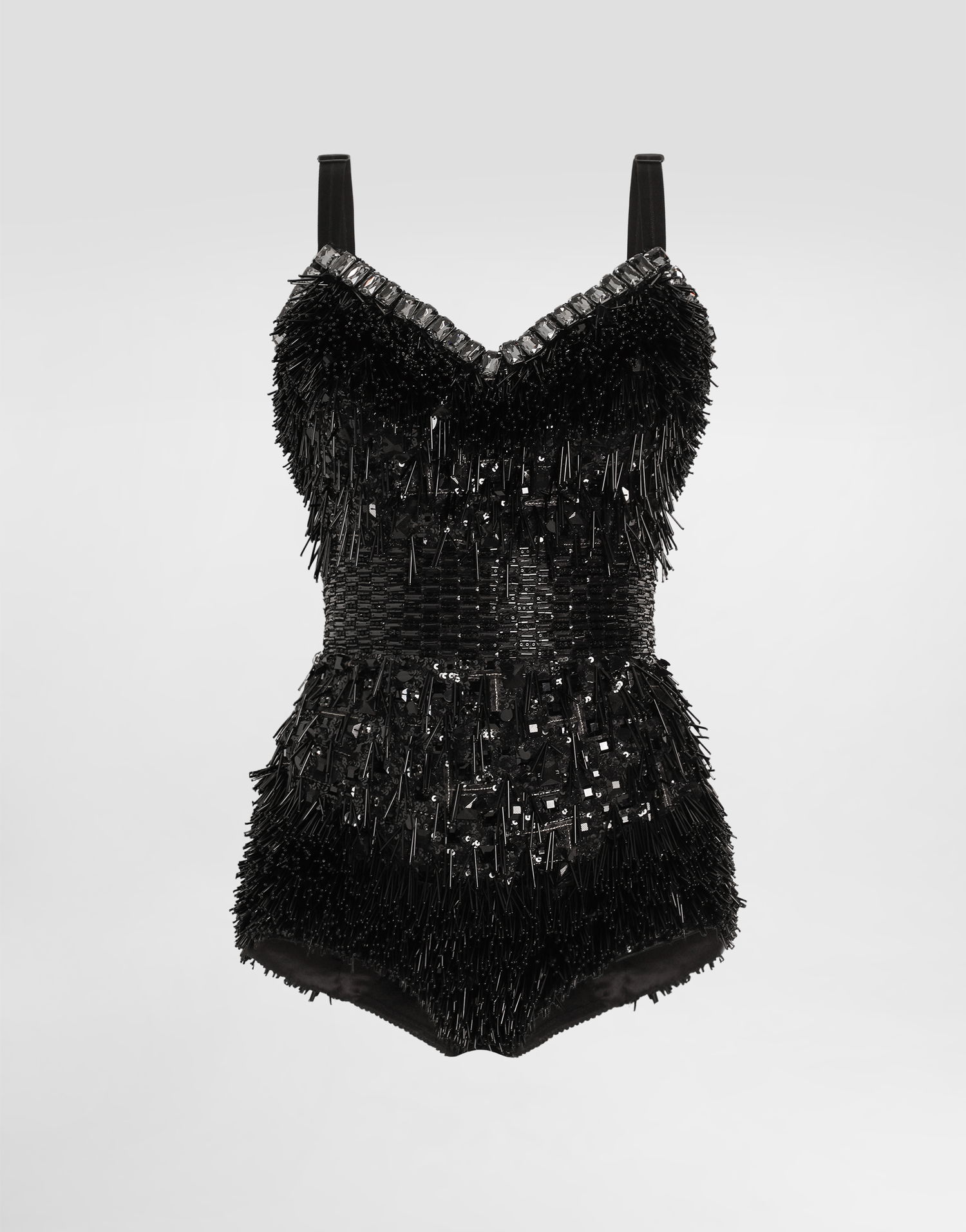 Боді Dolce & Gabbana Dolce & Gabbana Sequined and Micro-Beaded Bodysuit чорний | F78JEZGDC0IS9021, 0