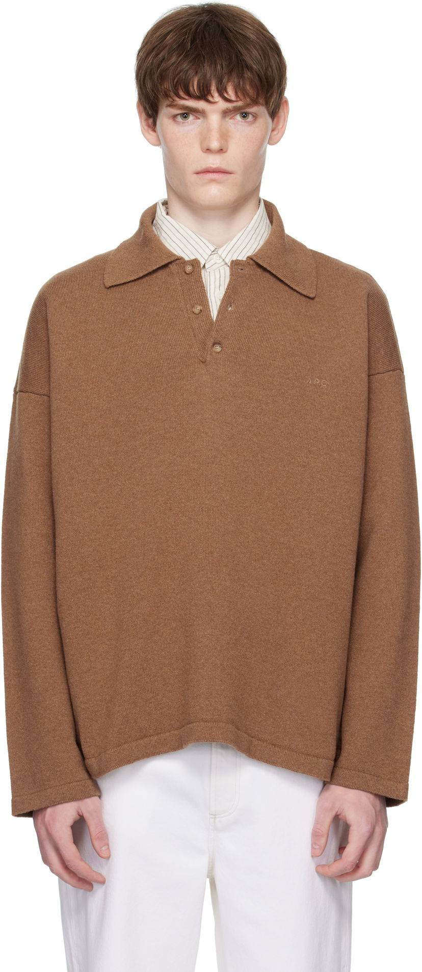 Cветр A.P.C. A.P.C. Manuel Knit Polo Коричневий | WOASB-H23454