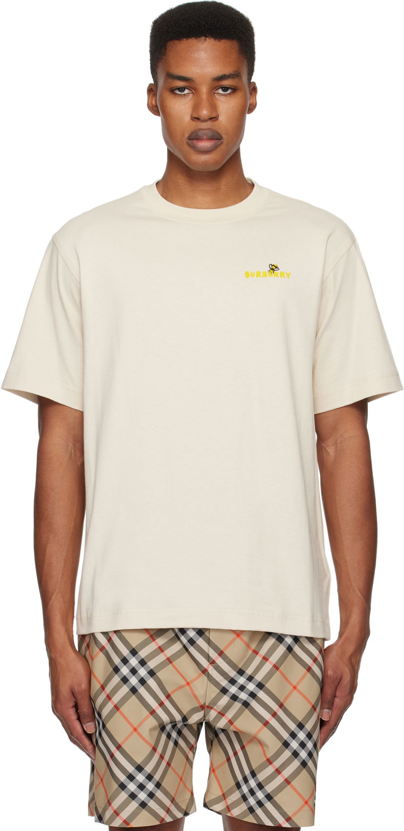 Футболка Burberry Flocked Logo T-Shirt білий | 8102736
