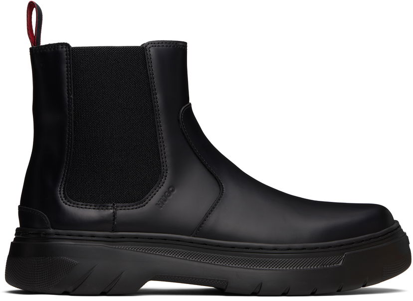 Кросівки та взуття BOSS Embossed-Logo Chelsea Boots чорний | 50543764