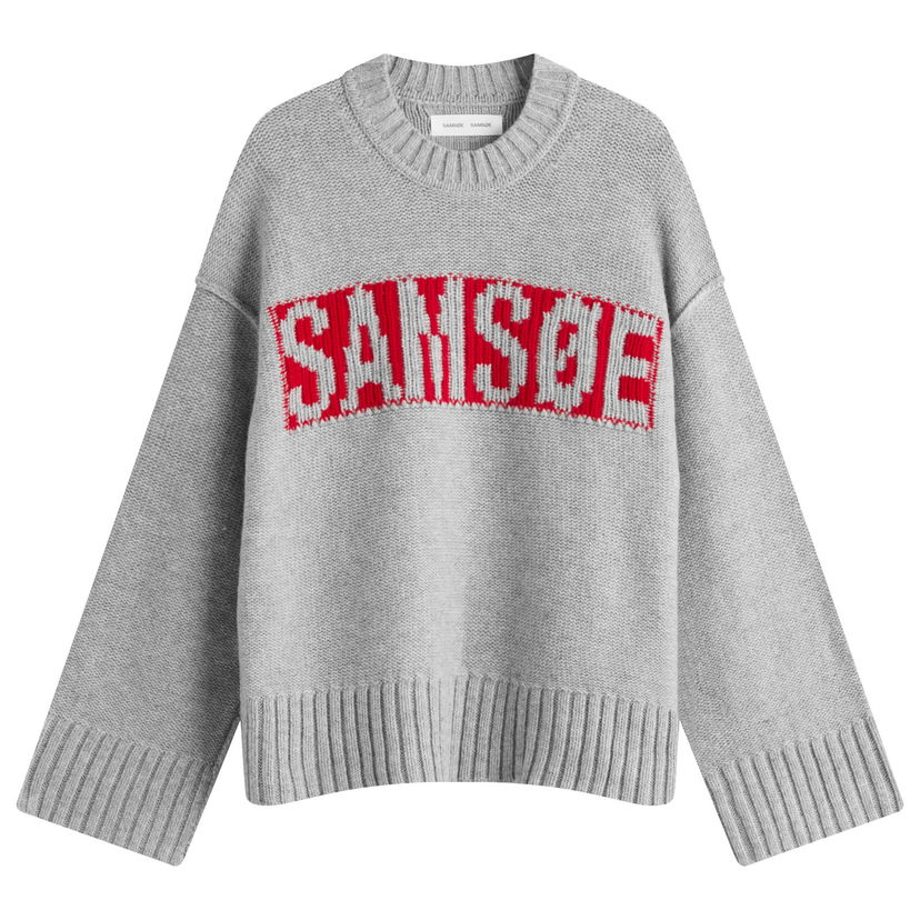 Cветр Samsoe Samsoe Samsøe Samsøe Sakeiku Logo Knit Jumper Сірий | F25300175-CLR000337