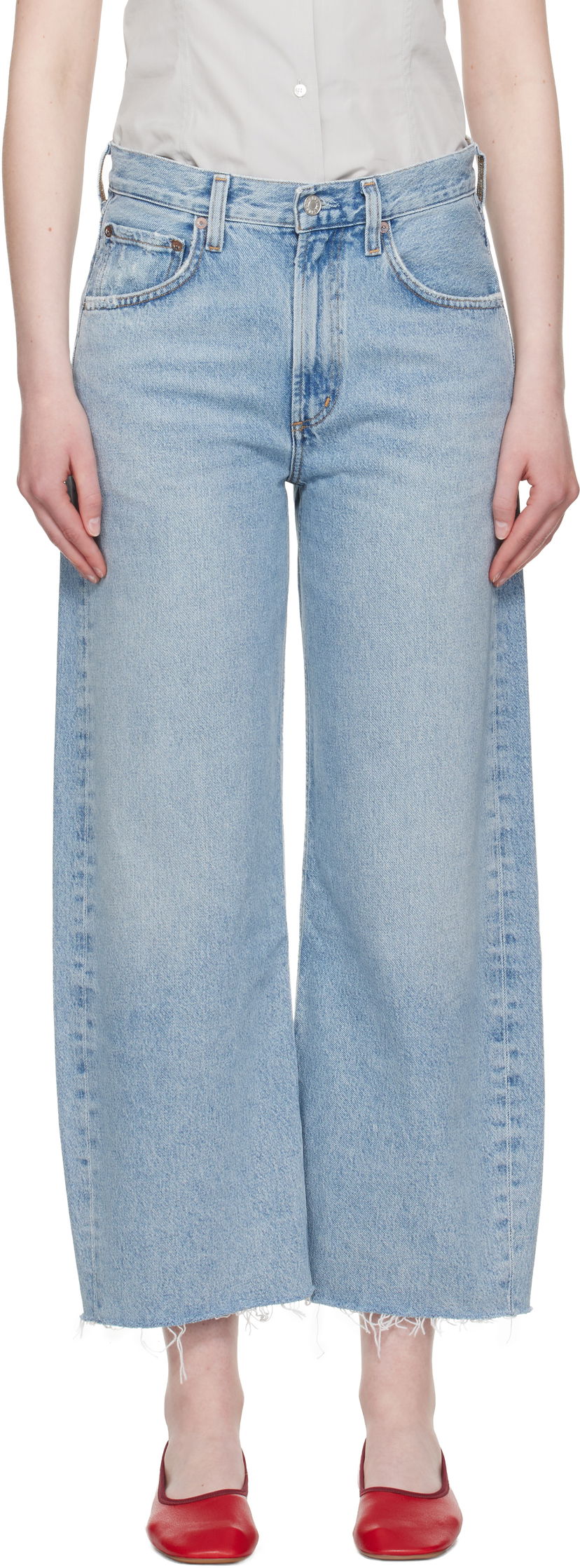 Джинси AGOLDE AGOLDE Low Curve Fray Jeans Синій | A238-1206