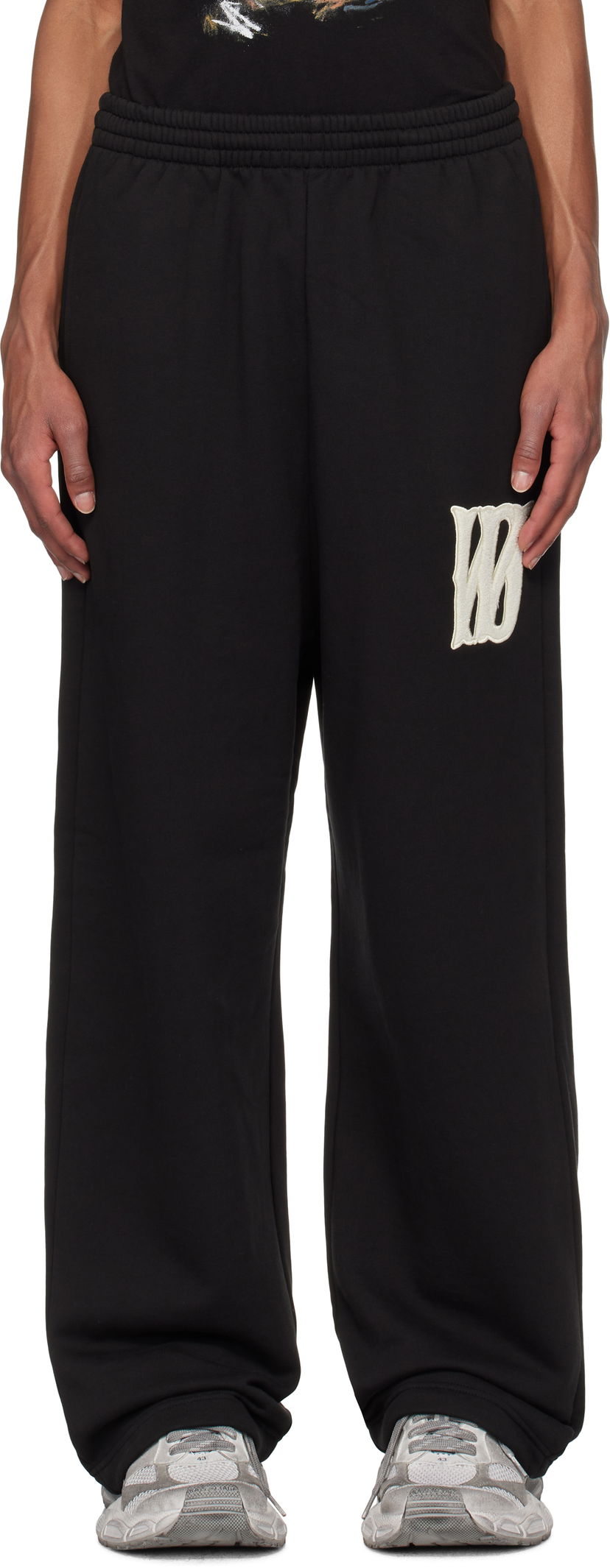 Спортивні штани We11done We11done Bouclé Letter Logo Sweatpants чорний | WD-TA3-24-709-U-BK