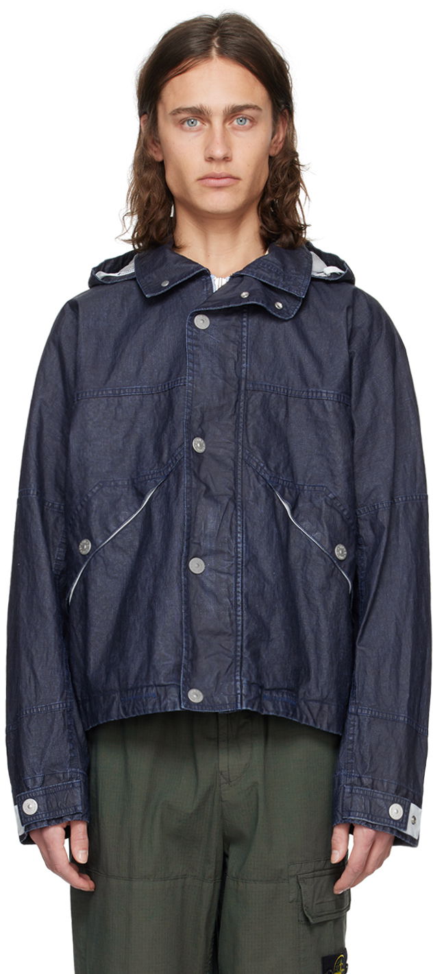 Куртка Stone Island Navy Detachable Hood Jacket темно-синій | 8015418X1