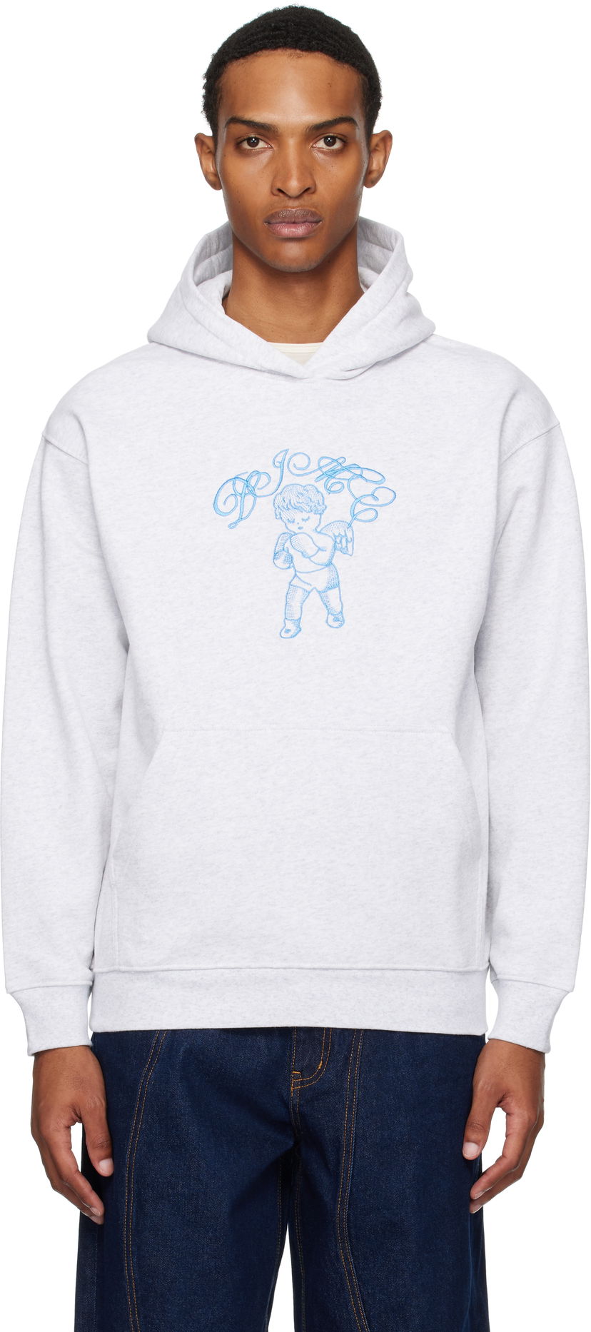 Світшоти Dime Embroidered Fighter Hoodie Сірий | DIMESU2544ASH