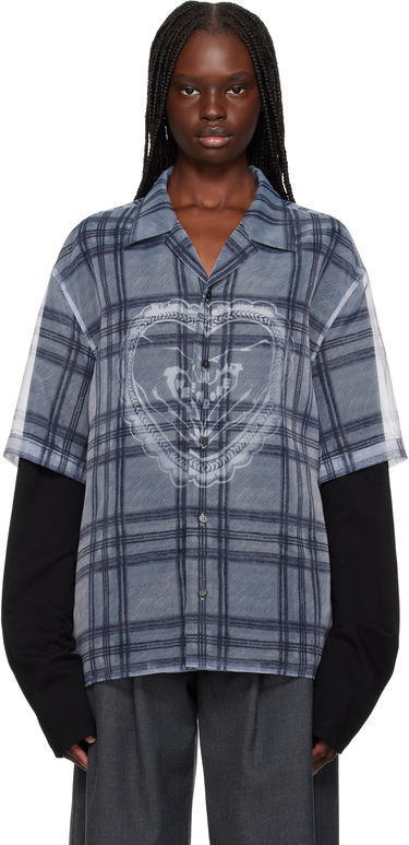 Сорочка We11done We11done Heart Layered Check Pattern Shirt Сірий | WD-SH1-25-176-U-GY, 0