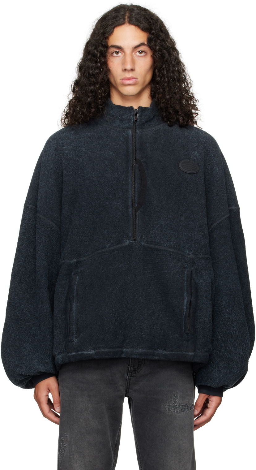 Світшоти Alexander Wang Half-Zip Sweatshirt Синій | UCC4242033