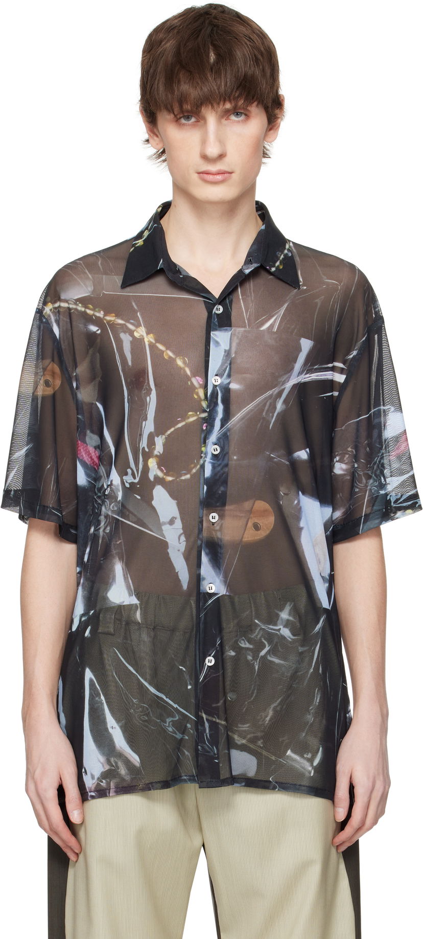 Сорочка Serapis Serapis Sougiades Grid Mesh Shirt чорний | SS25_MS_1S