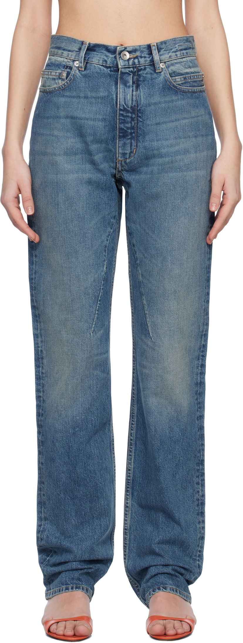 Джинси Rick Owens Rick Owens DRKSHDW Hollywood Granbury Jeans Синій | DS01E3315 DWB