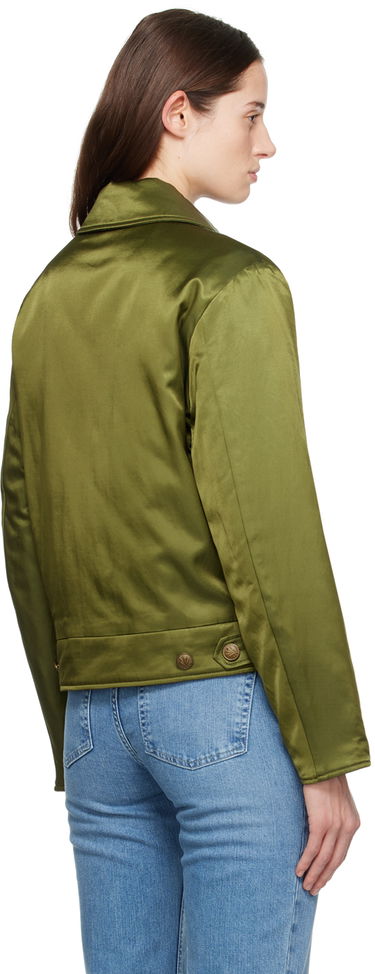 Куртка rag & bone Rag & Bone Women's Satin Bomber Jacket Зелений | WAW23H2009KM09, 2