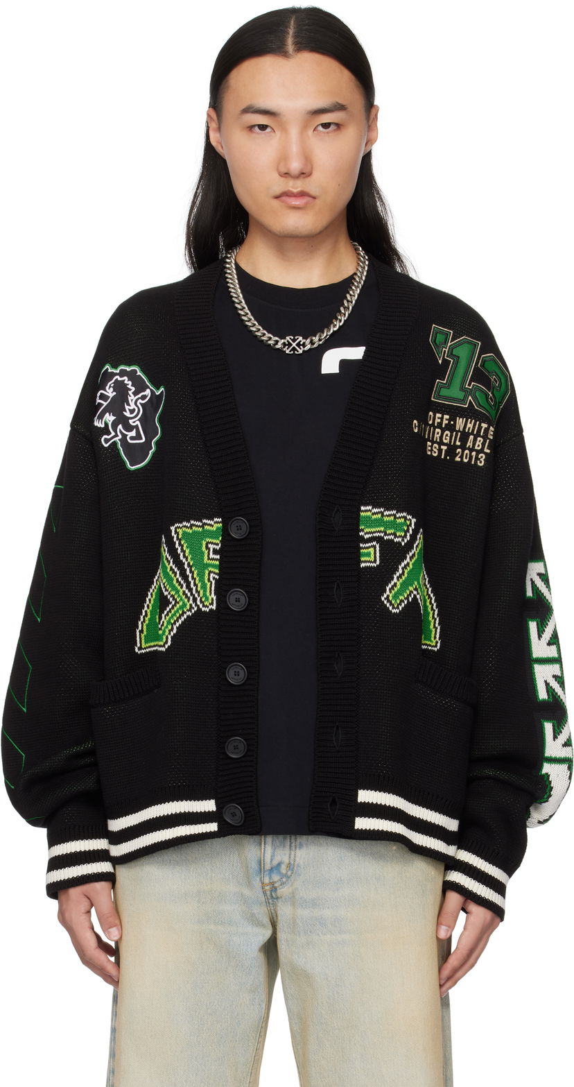 Cветр Off-White Varsity Cardigan чорний | OMHB019S25KNI0021057