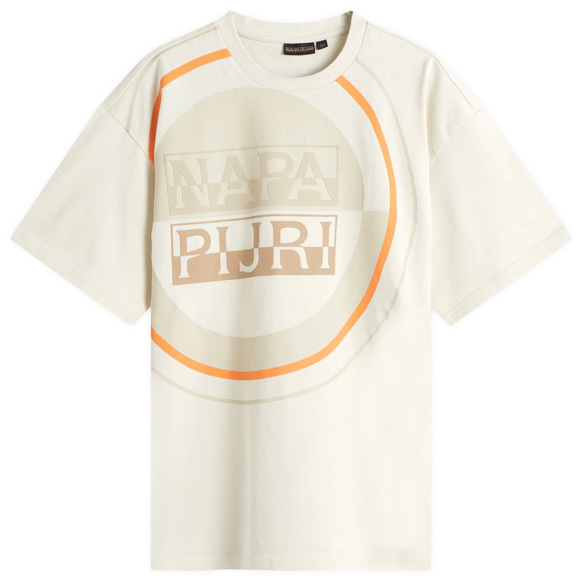 Футболка Napapijri Napapijri Premium Macro Dimension Print T-Shirt, Size Large бежевий | NP0A4IEEN1J1