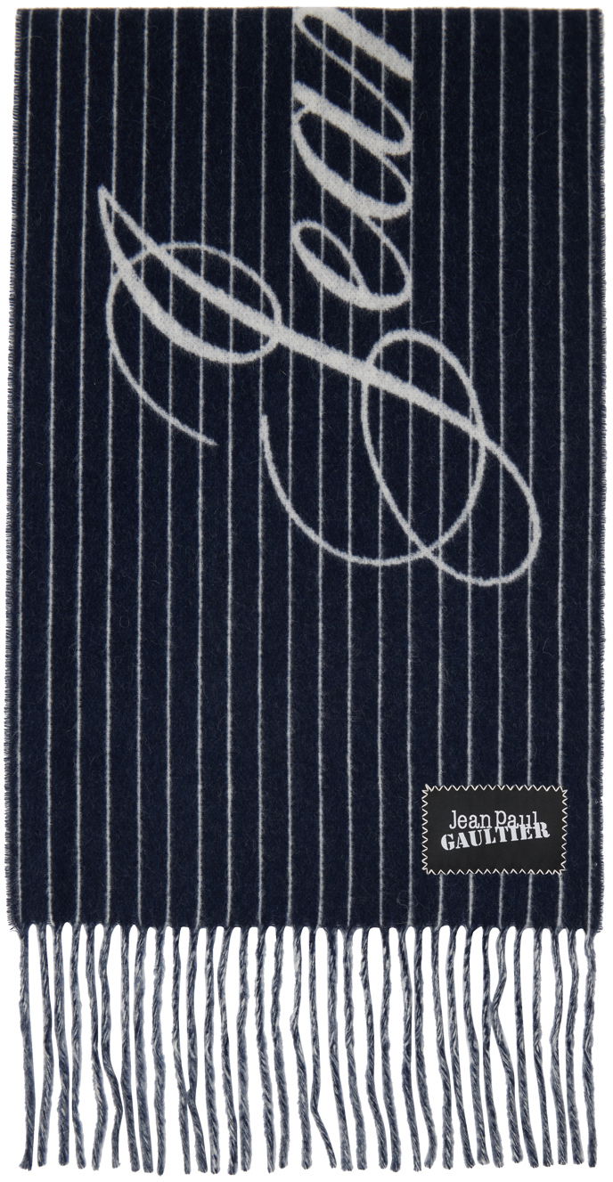 Шарф Jean Paul Gaultier Jean Paul Gaultier 'The Striped' Wool Scarf темно-синій | 24/30-U-EC038P-C551-5901, 0