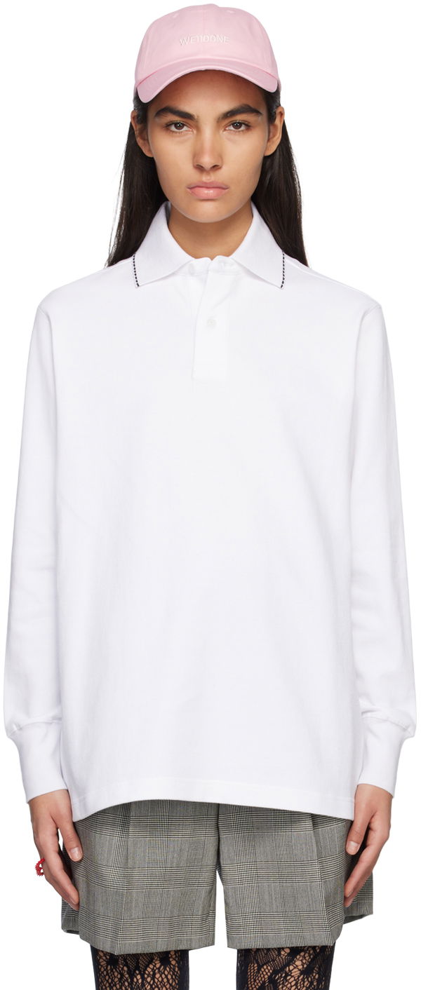 Сорочка поло We11done We11done Scalloped Polo білий | WD-TT1-23-819-U-WH