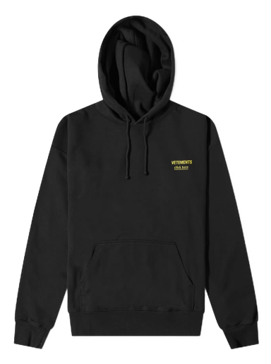 Світшоти VETEMENTS Click Here Logo Popover Hoodie чорний | UA53HD120B