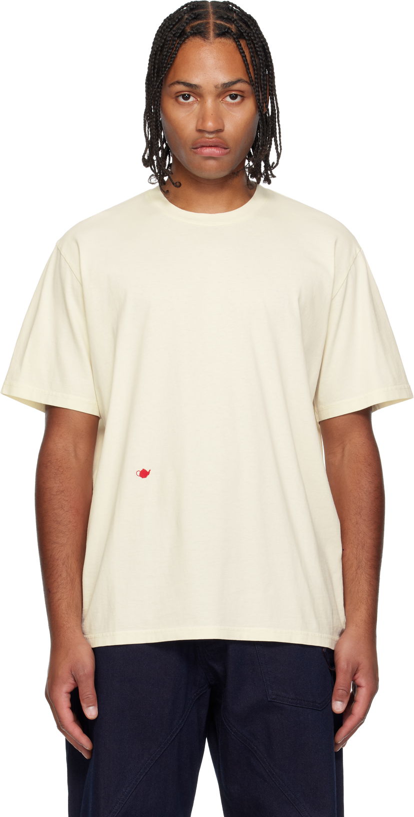 Футболка JW Anderson JW Anderson Teapot Embroidery T-shirt бежевий | JT0300-PG1800