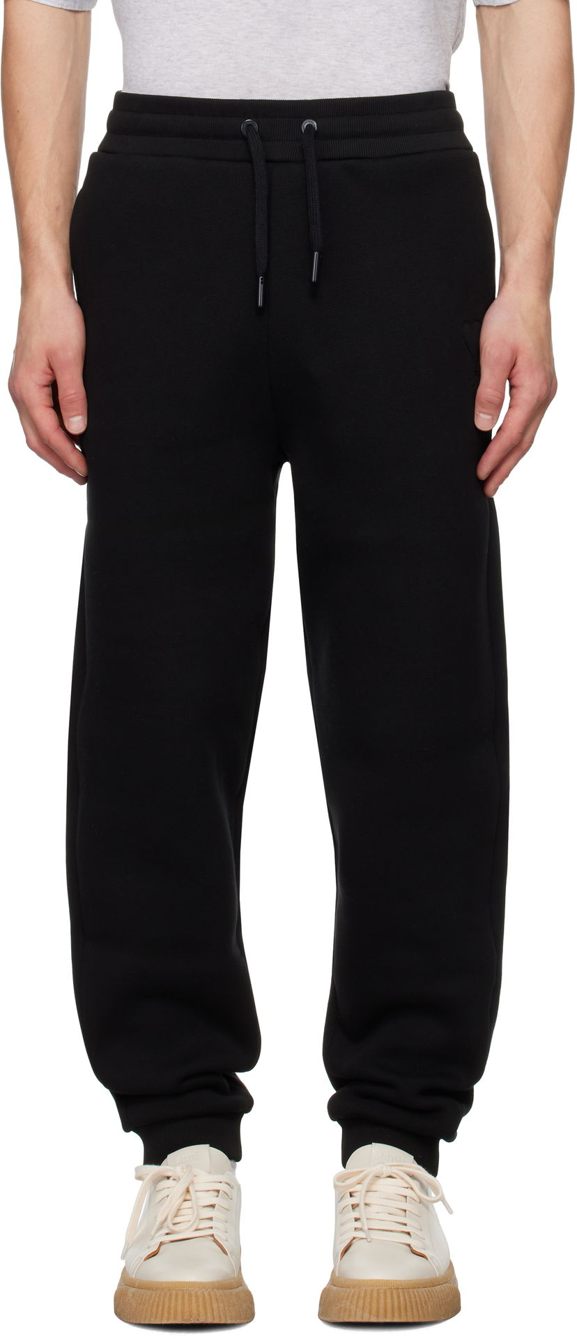 Спортивні штани AMI Heart Logo Sweatpants чорний | UTR237.749