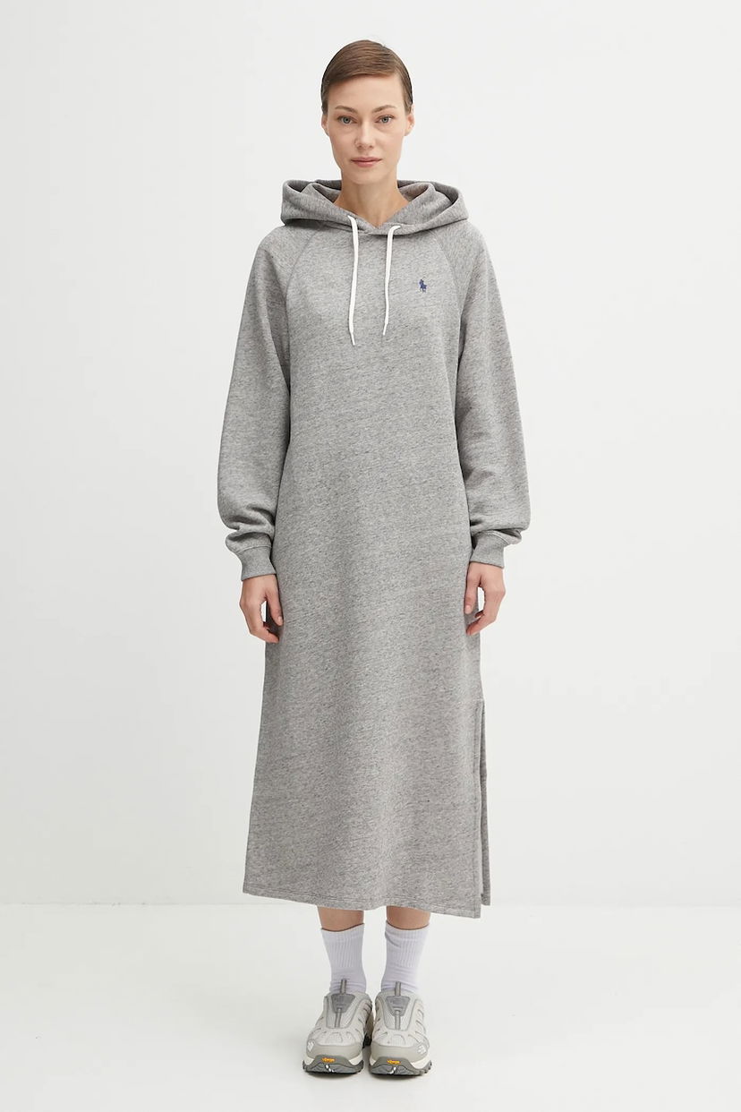 плаття Polo by Ralph Lauren Polo Ralph Lauren Midi Hoodie Dress Сірий | 211972699