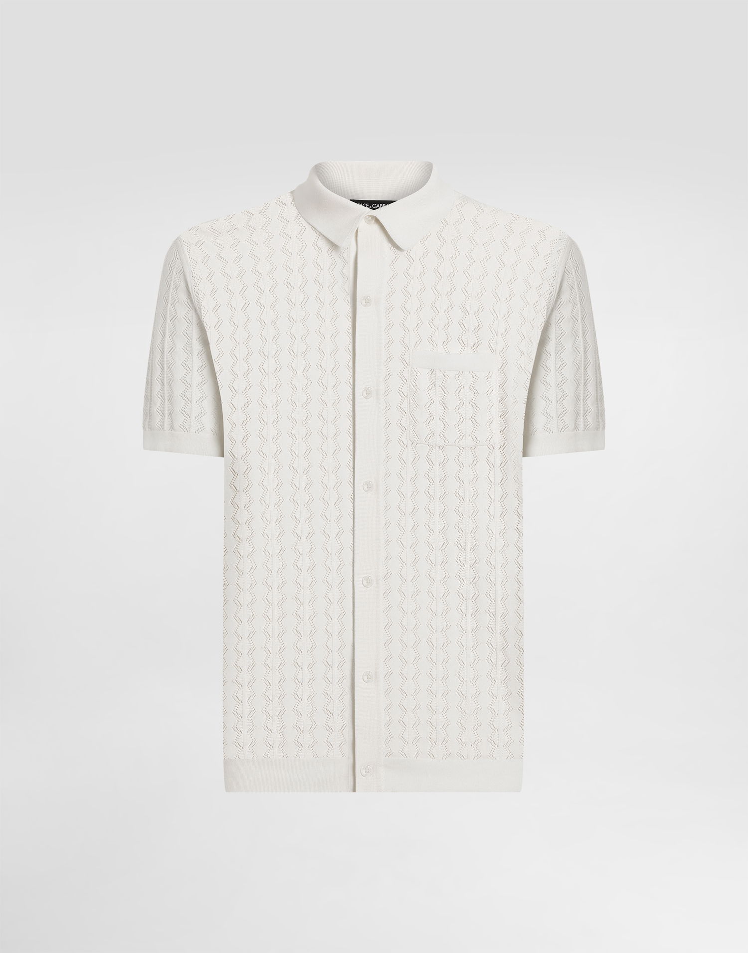 Сорочка поло Dolce & Gabbana Dolce & Gabbana Short-Sleeved Openwork Polo Shirt білий | GXVA9TJBCFJW0001, 0