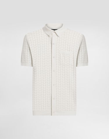 Сорочка поло Dolce & Gabbana Dolce & Gabbana Short-Sleeved Openwork Polo Shirt білий | GXVA9TJBCFJW0001, 0