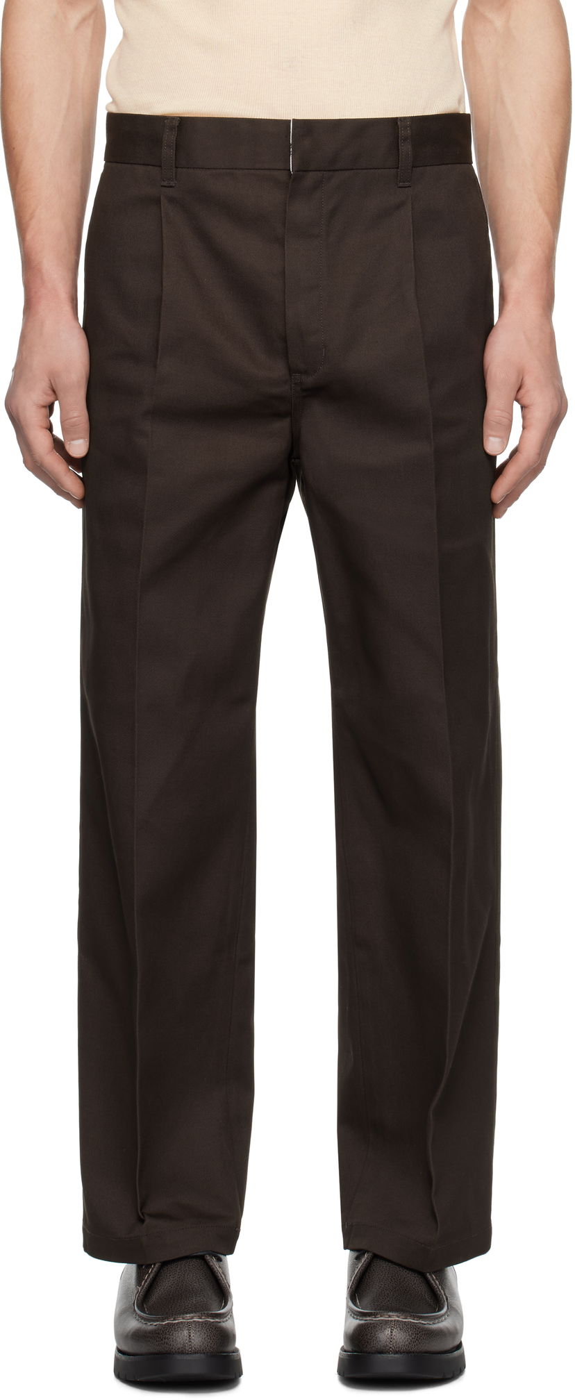 Штани WACKO MARIA Pleated Trousers Коричневий | 24FW-WMP-DC01