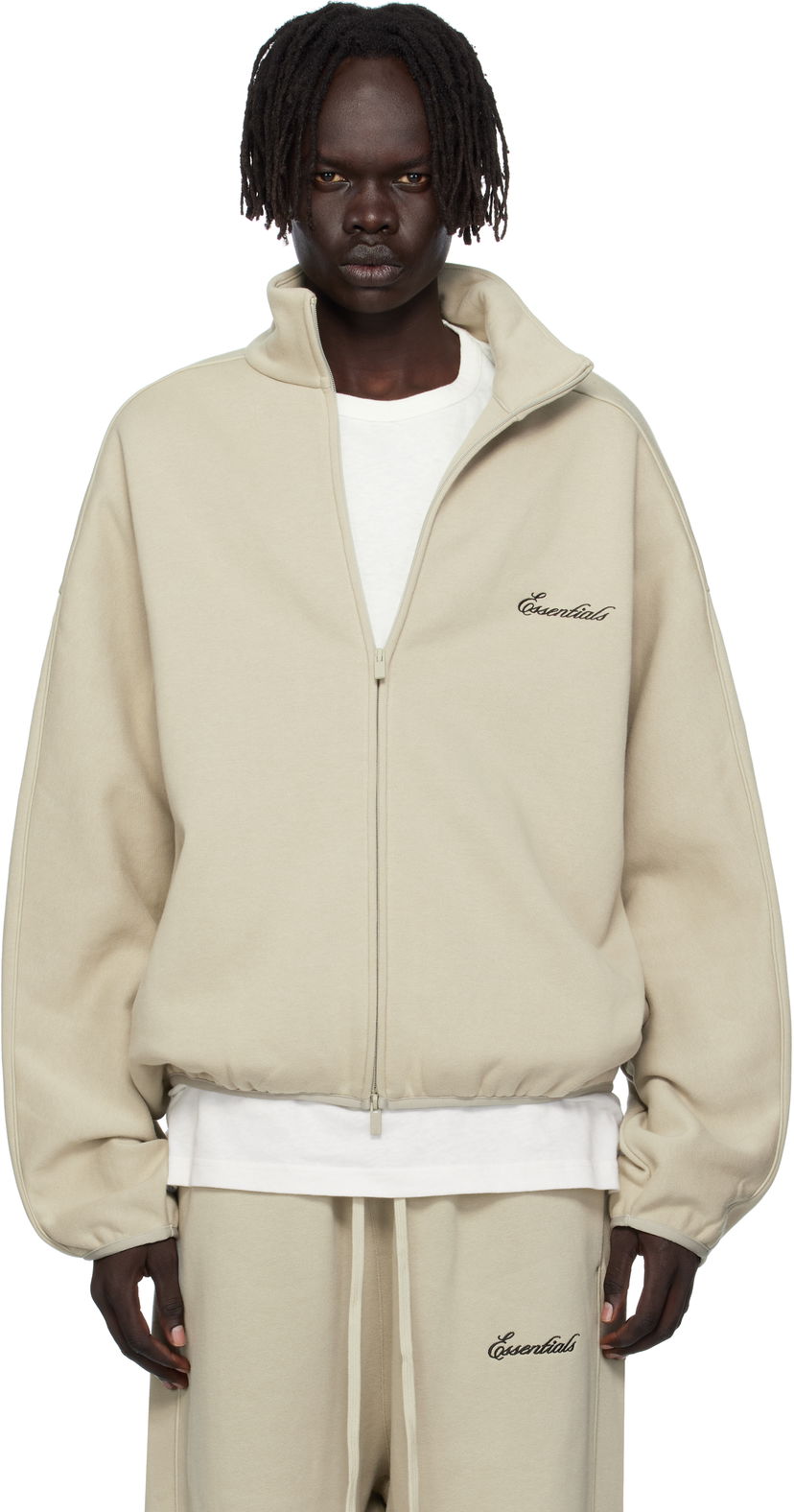 Куртка Fear of God Fear of God ESSENTIALS Modern Fit Fleece Track Jacket бежевий | 202SP256896F