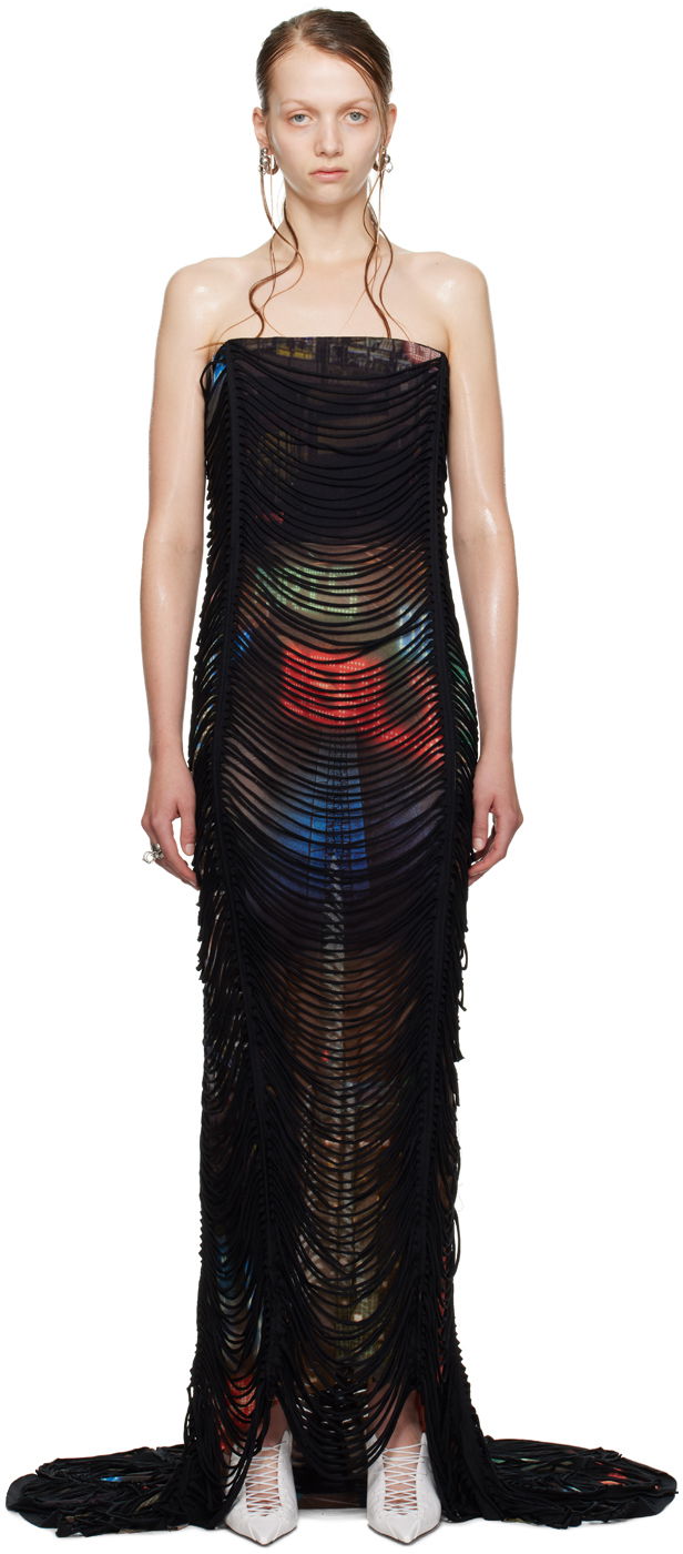 плаття Jean Paul Gaultier Shayne Oliver Edition 'The Long Slashed City' Maxi Dress чорний | 24/27-F-RO148-T551-60405030