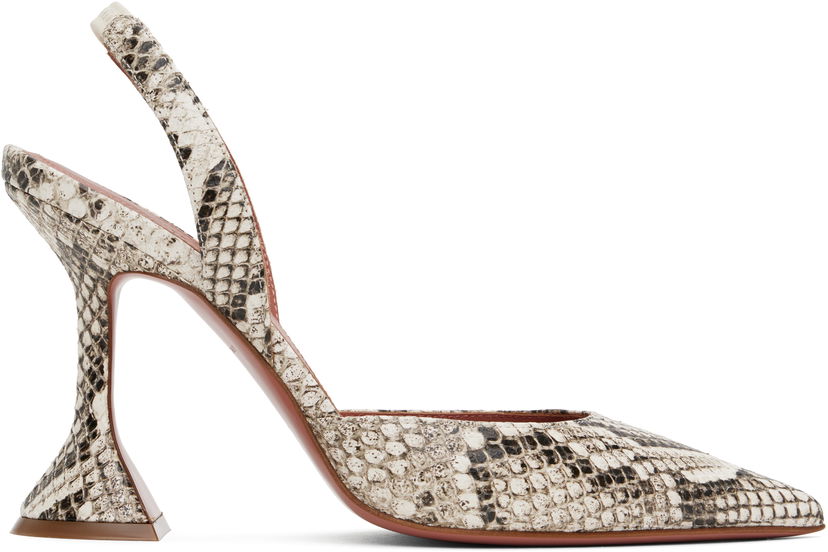Кросівки та взуття Amina Muaddi Amina Muaddi Holli Slingback Heels бежевий | HOLLI SLING SNAKE
