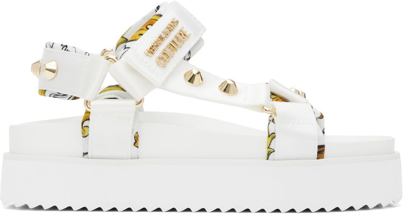 Кросівки та взуття Versace Versace Jeans Couture Beach Sandals білий | E78VA3SM2_EZS187