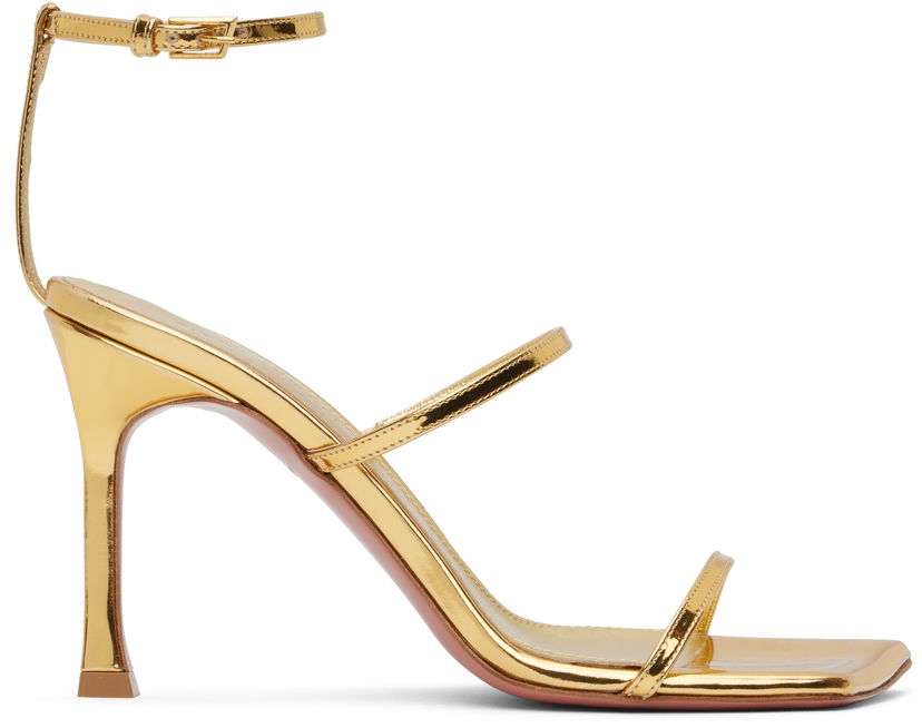 Аксесуари Amina Muaddi Amina Muaddi Maya Heeled Sandals Металік | MAYA SANDAL MIRROR