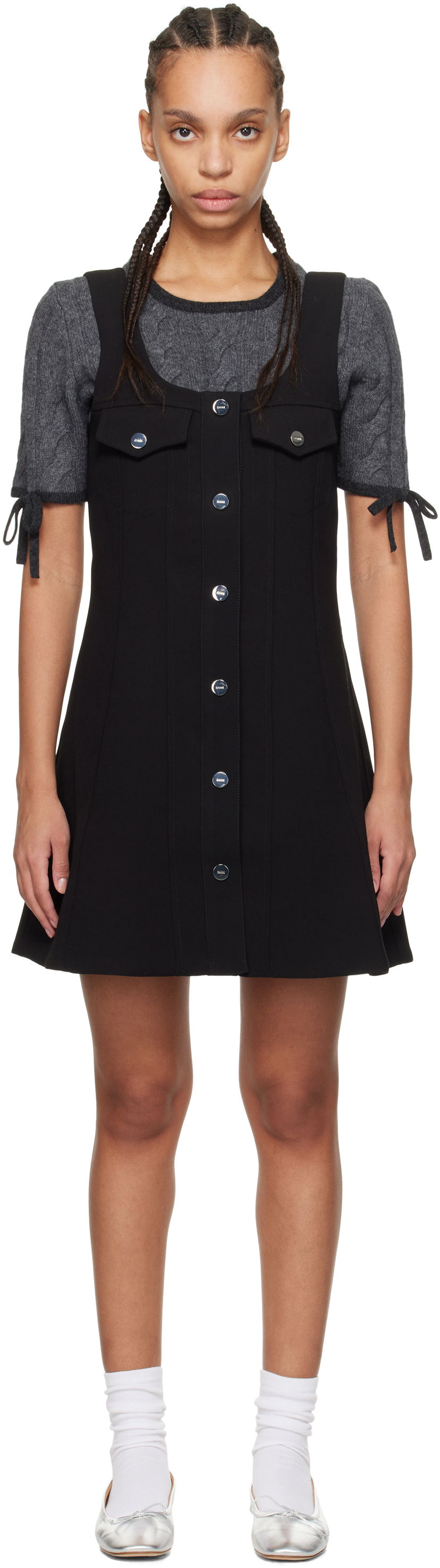 плаття GANNI GANNI Bonded Crepe Minidress чорний | W0187