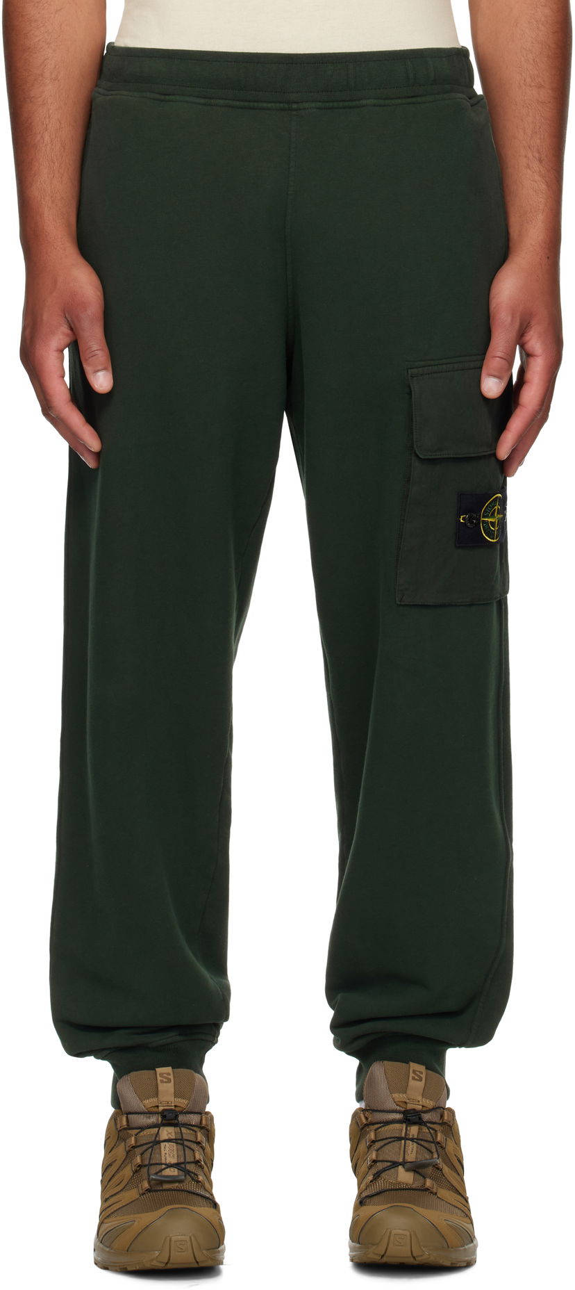 Спортивні штани Stone Island Stone Island Brushed Organic Cotton Fleece Sweatpants Зелений | K2S15 6200003 S0A20