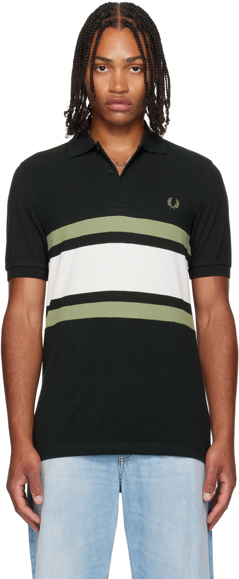 Сорочка поло Fred Perry Fred Perry Panelled Polo чорний | M9903