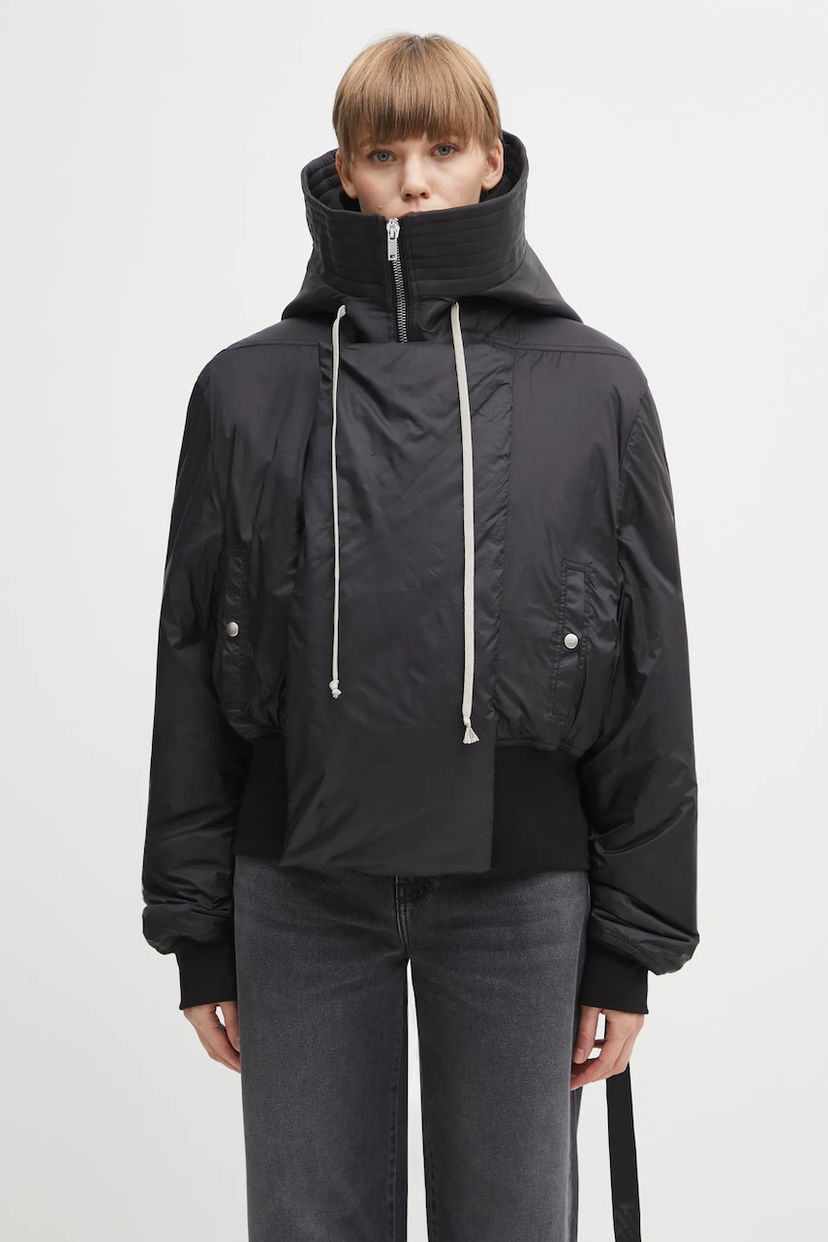 Парка Rick Owens Rick Owens DRKSHDW Cropped Alice Parka Oversize чорний | DS02E7731.NP